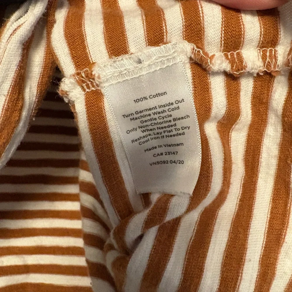 Talbots Plus Size 3X Orange and White 3/4 Sleeve Blouse - Picture 4 of 4